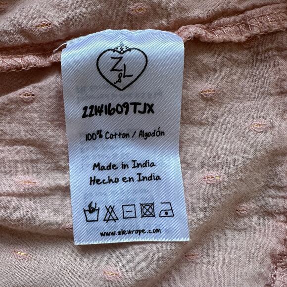 Z&L Europe Blush Pink Plunge Neck Tassel Mini Dress Cover Up Size L - Picture 10 of 12